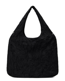 Black cut off round tote bag