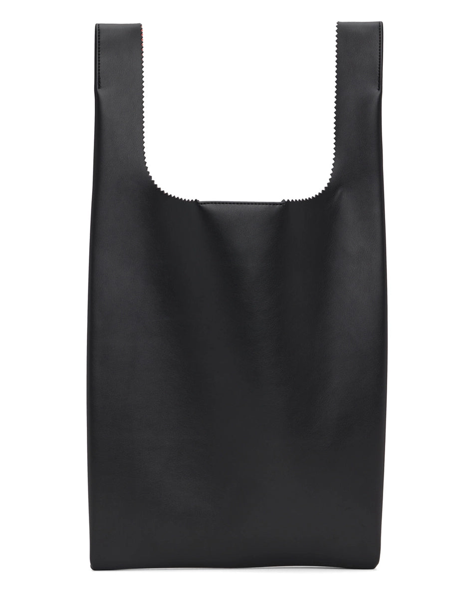 Black mission shopper bag