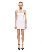 White Antonia V-Line Plunging Back Minidress