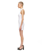 White Antonia V-Line Plunging Back Minidress