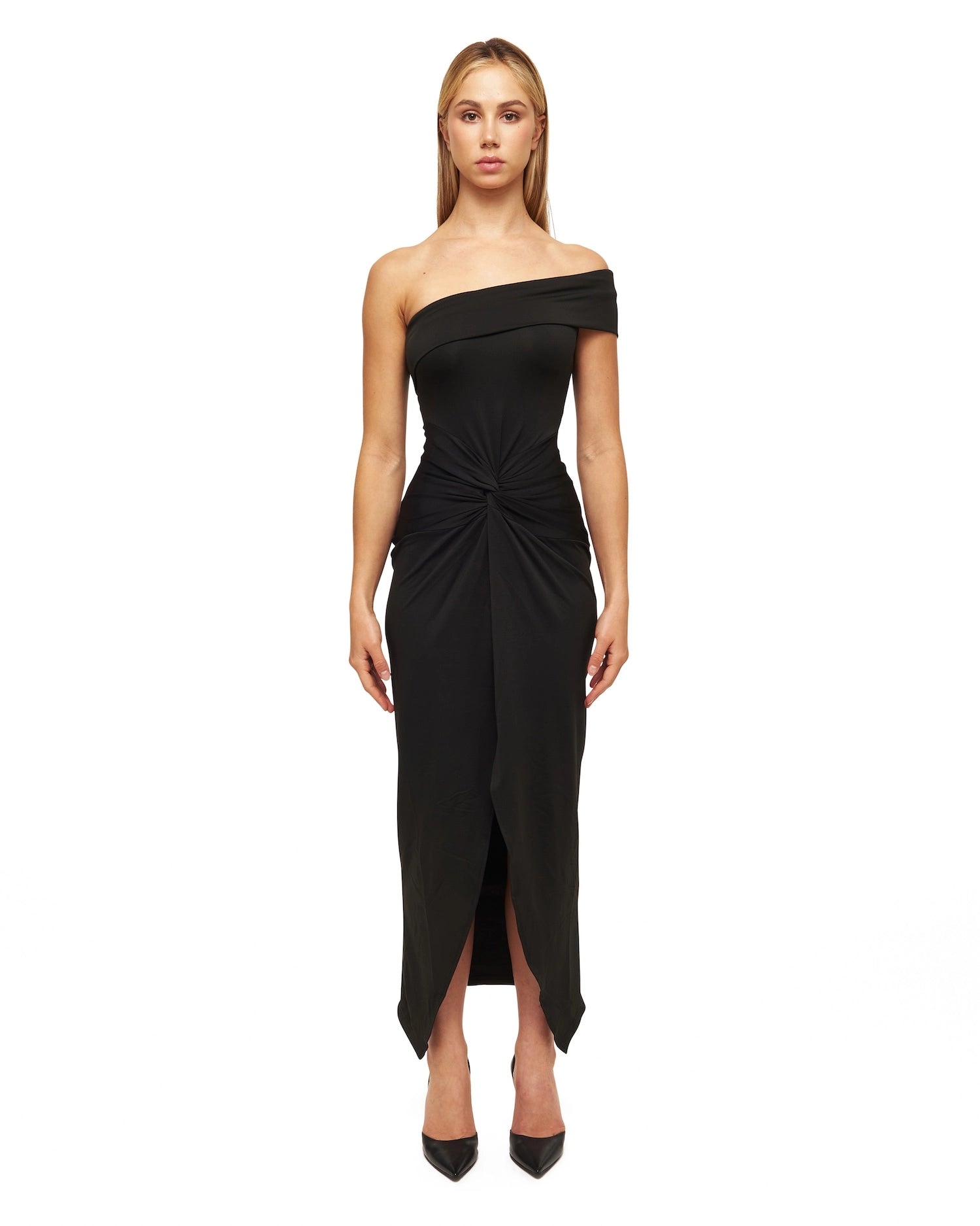Black Slash Poppy Maxi Dress