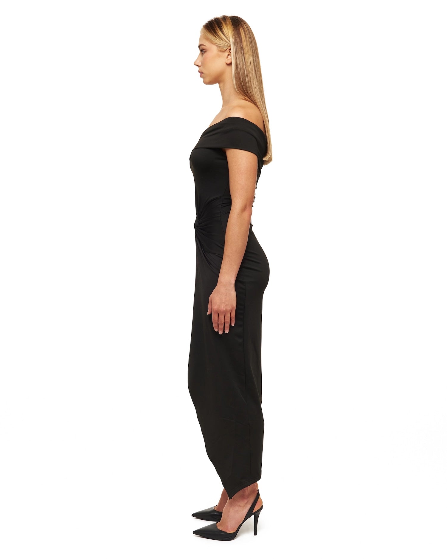 Black Slash Poppy Maxi Dress