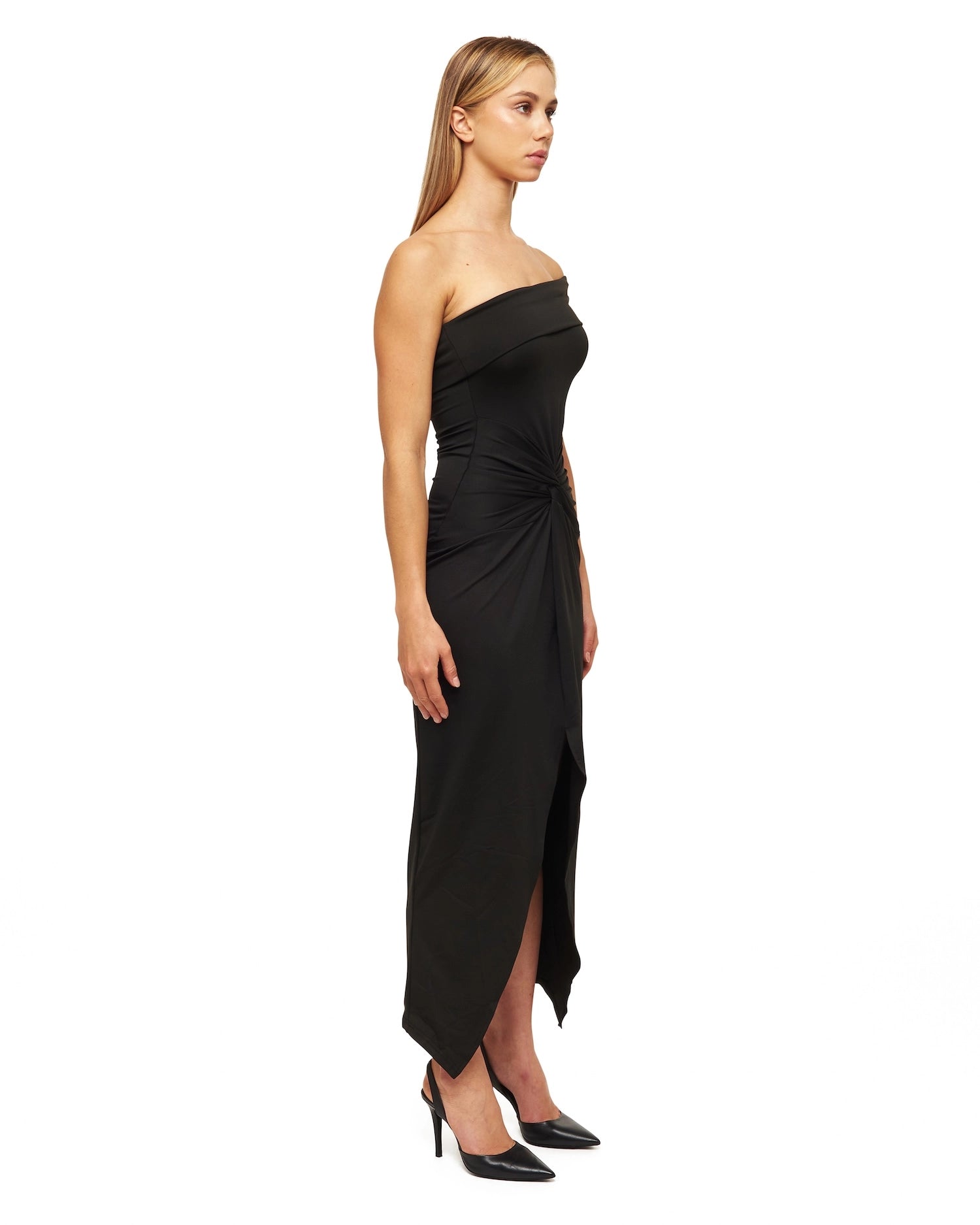 Black Slash Poppy Maxi Dress