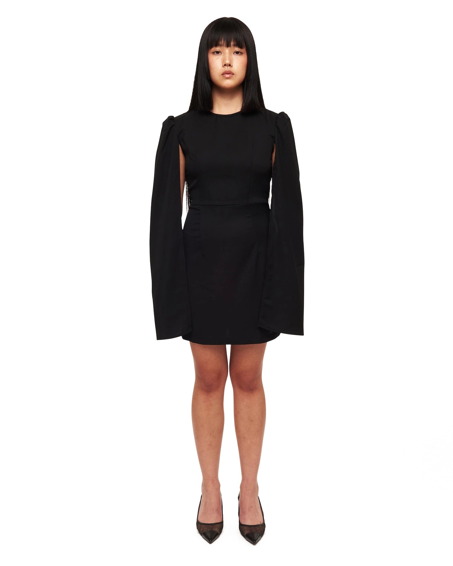 'The Cripta' Black Convertible Minidress