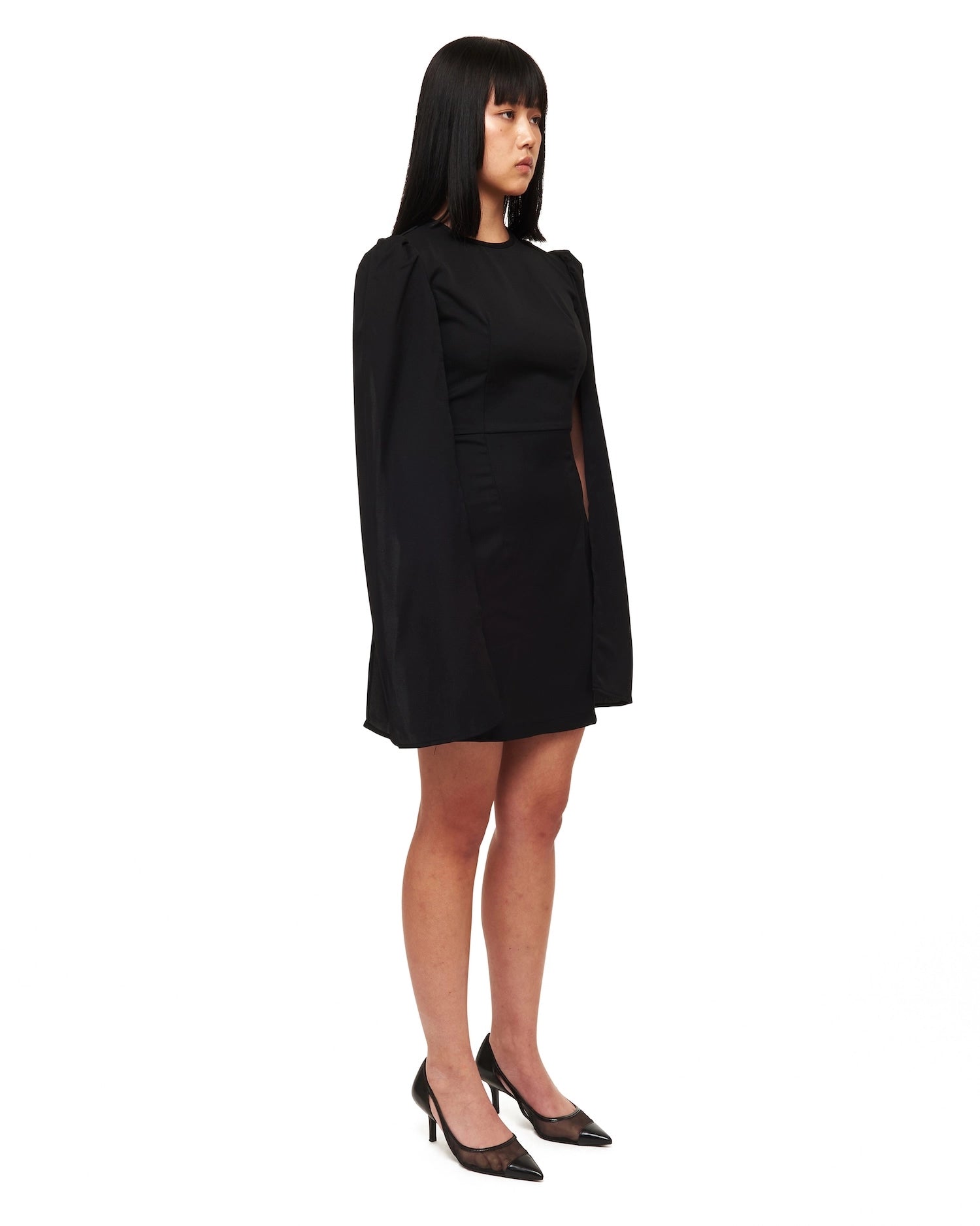 'The Cripta' Black Convertible Minidress