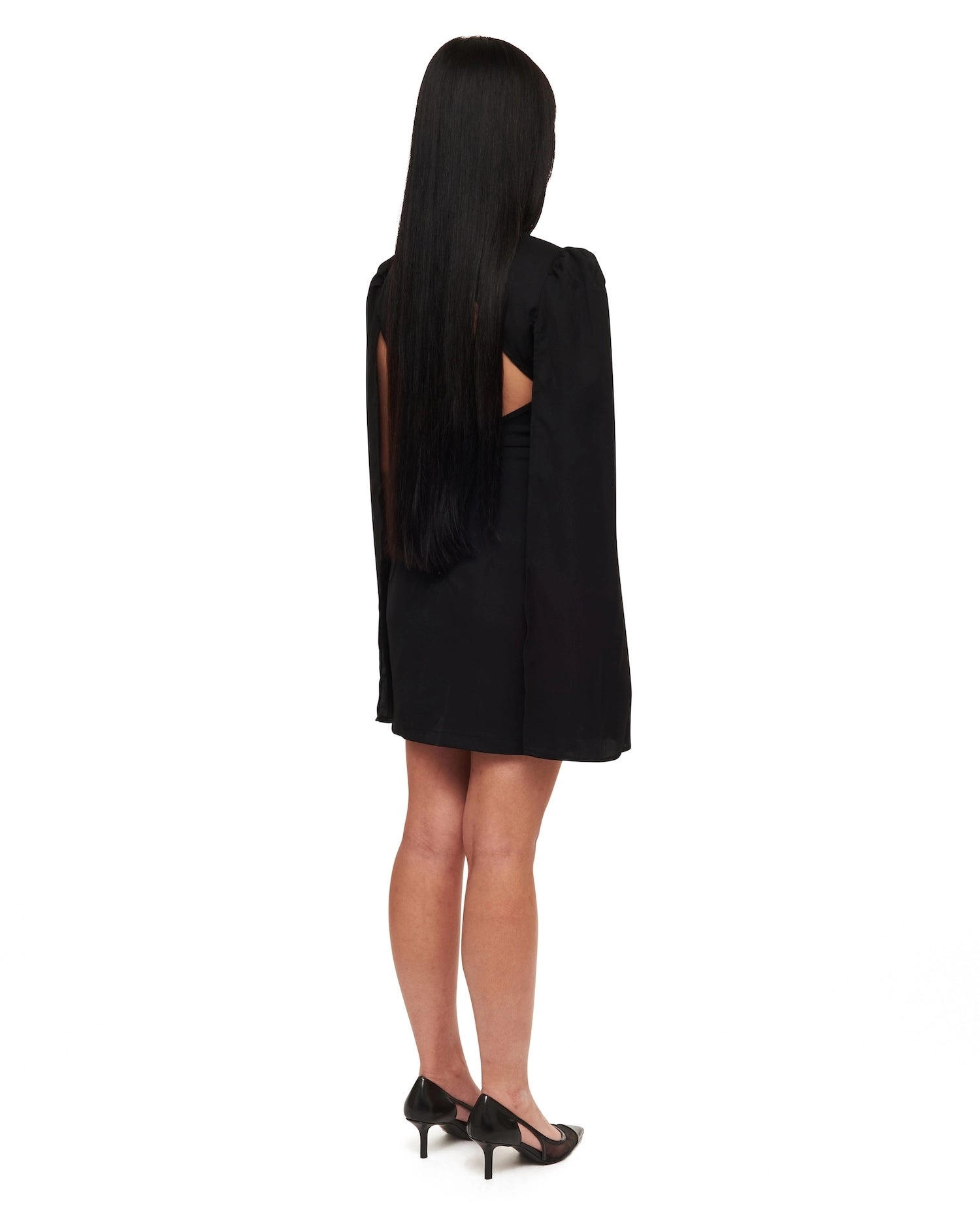 'The Cripta' Black Convertible Minidress