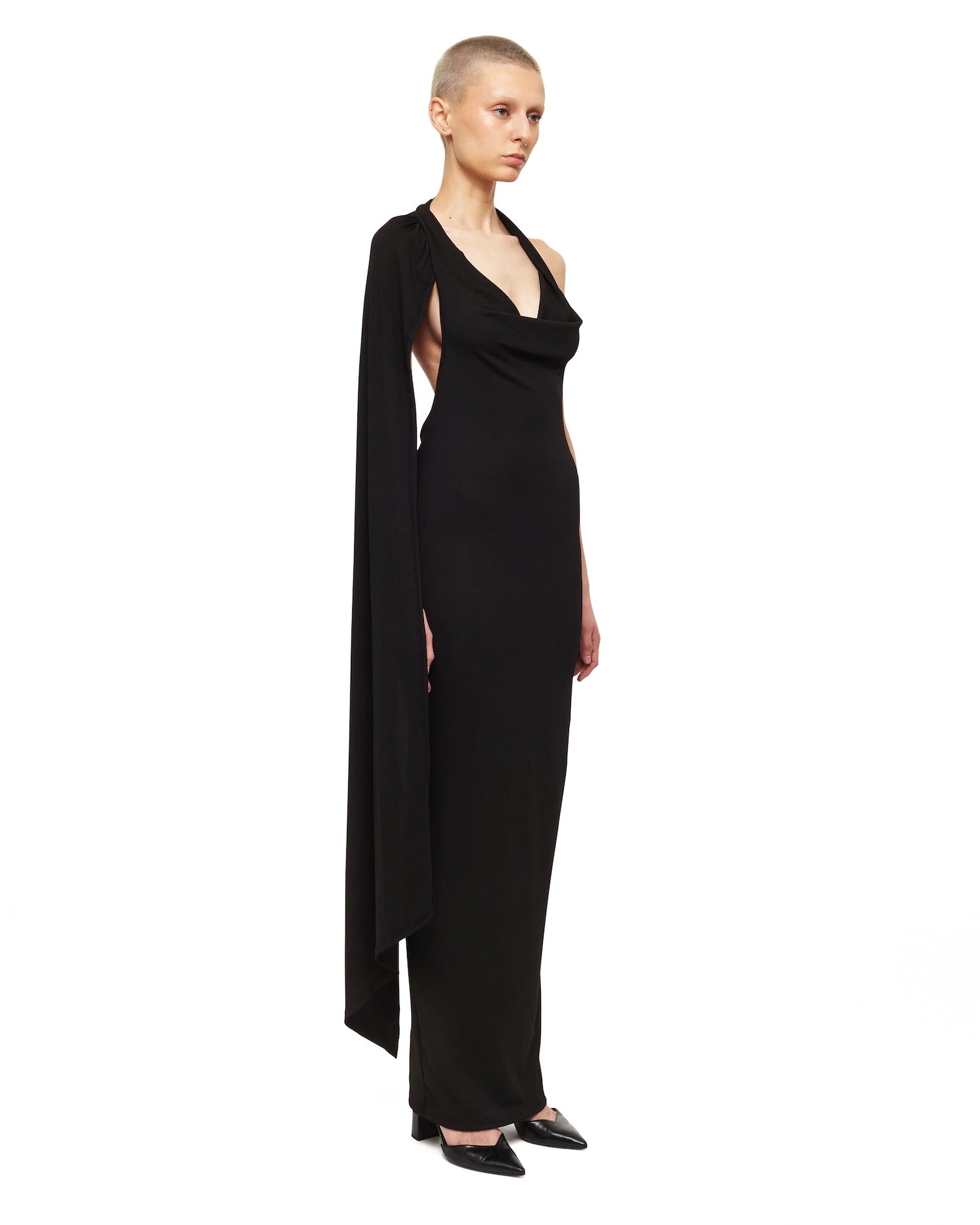 Black Roman Sleeveless Maxi Dress