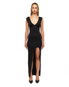 Black V-Neck Maxi Dress