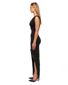 Black V-Neck Maxi Dress