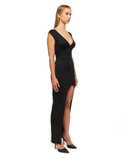 Black V-Neck Maxi Dress