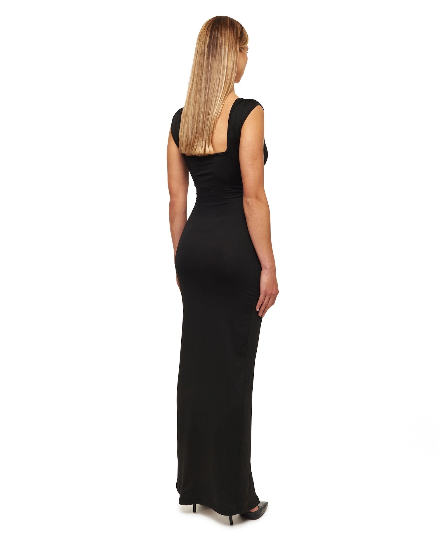 Black V-Neck Maxi Dress