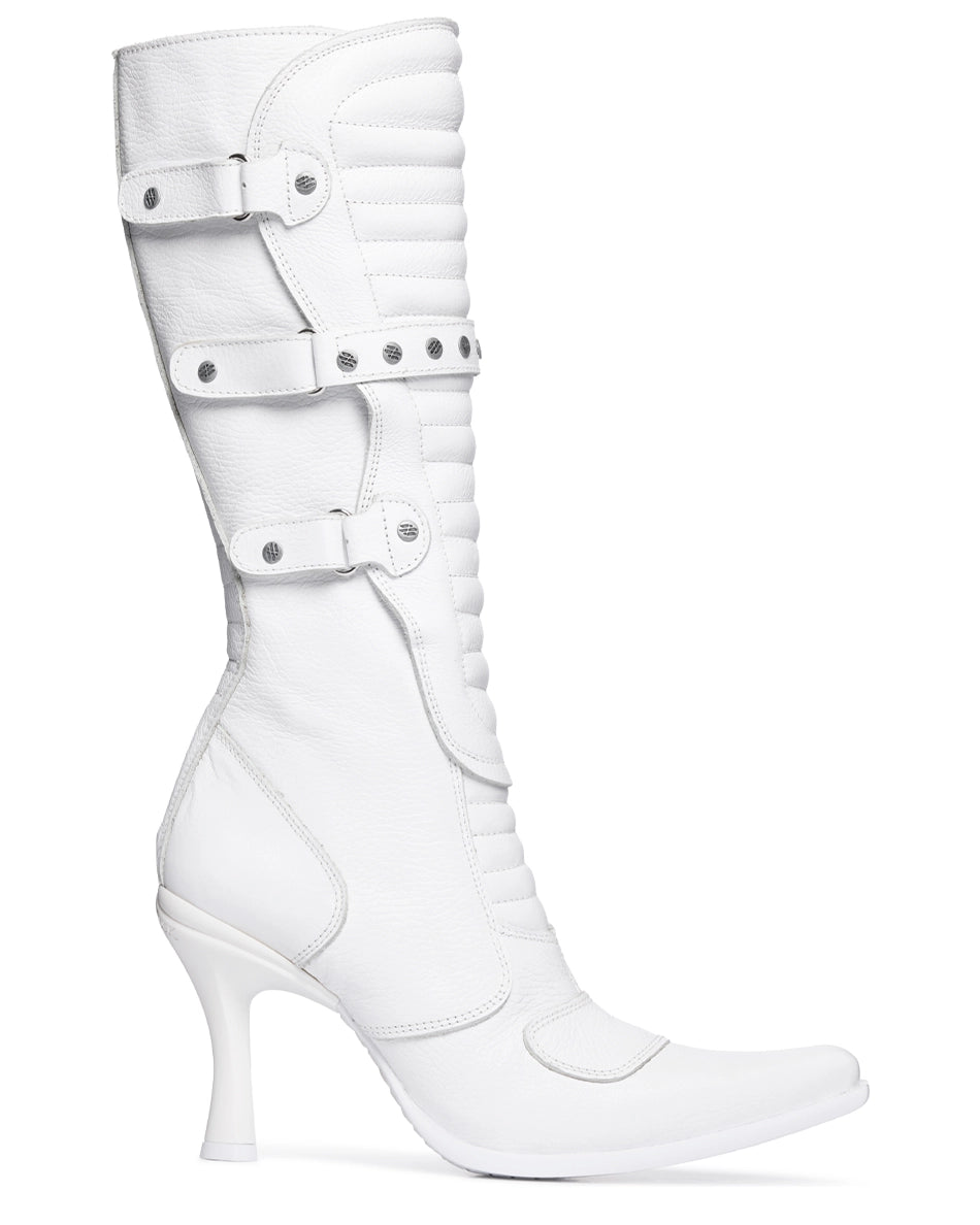 White Biker Boots