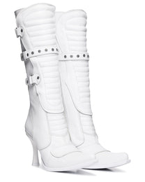 White Biker Boots