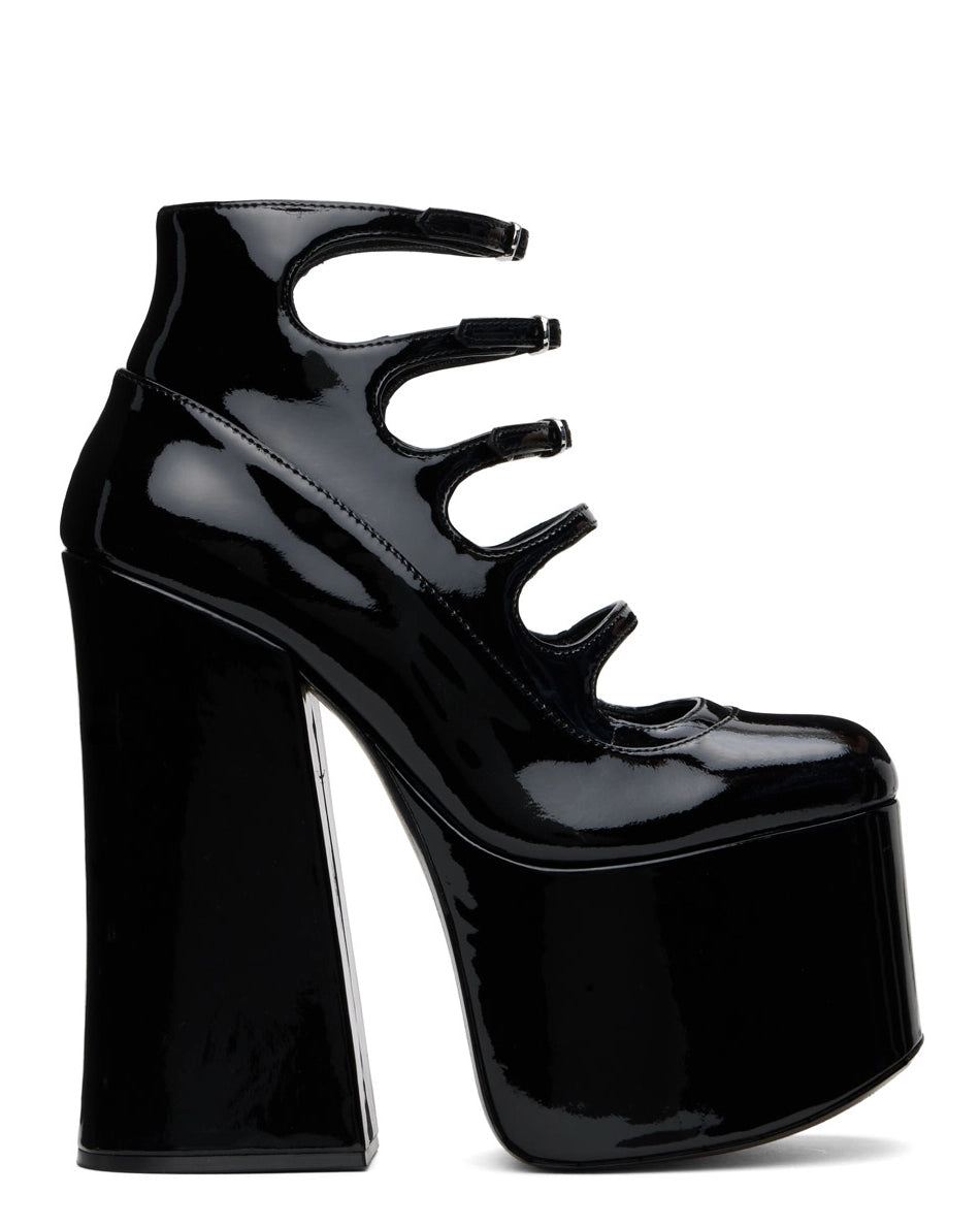 'The Patent Leather Kiki' Heels - black