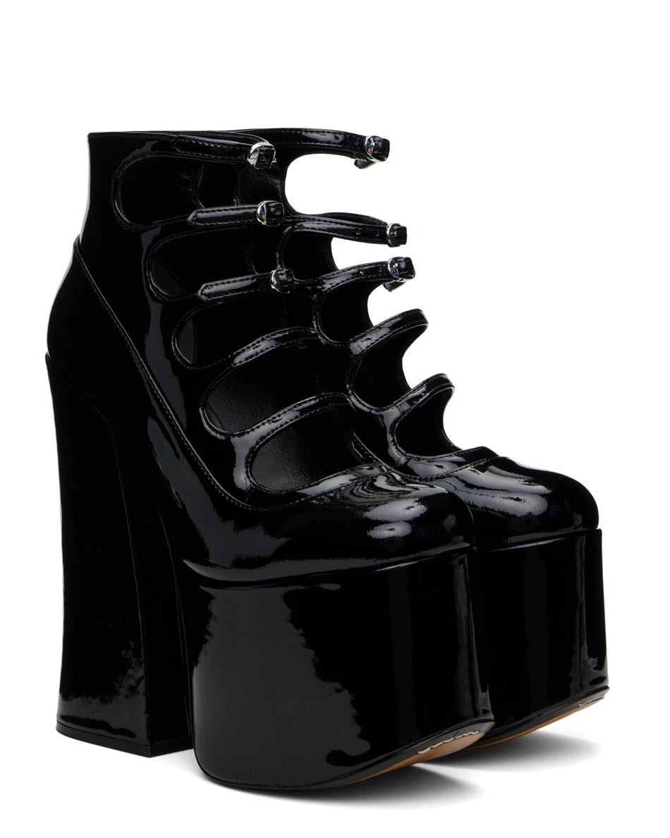 'The Patent Leather Kiki' Heels - black